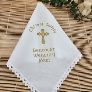 Szatka do Chrztu z Ażurowym Krzyżem