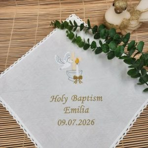 szatka do chrztu z imieniem symbole Chrztu Świętego