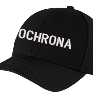 Czapka z daszkiem OCHRONA – czarna czapka baseballowa z haftem satynowym